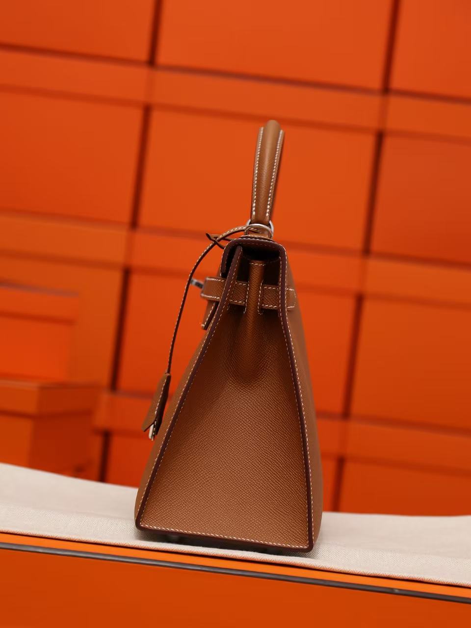 Kelly 外缝 金棕银扣 28cm - Image 3
