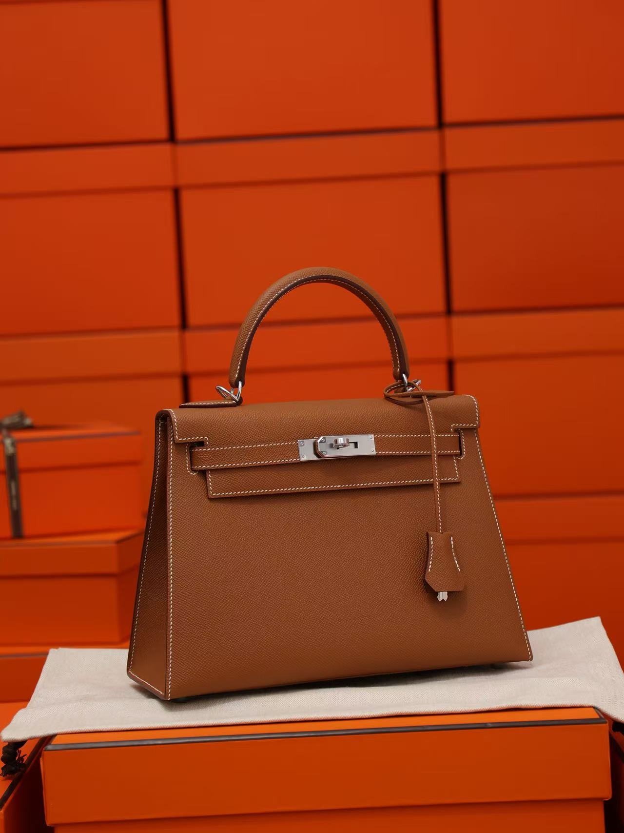 Kelly 外缝 金棕银扣 28cm - Image 5