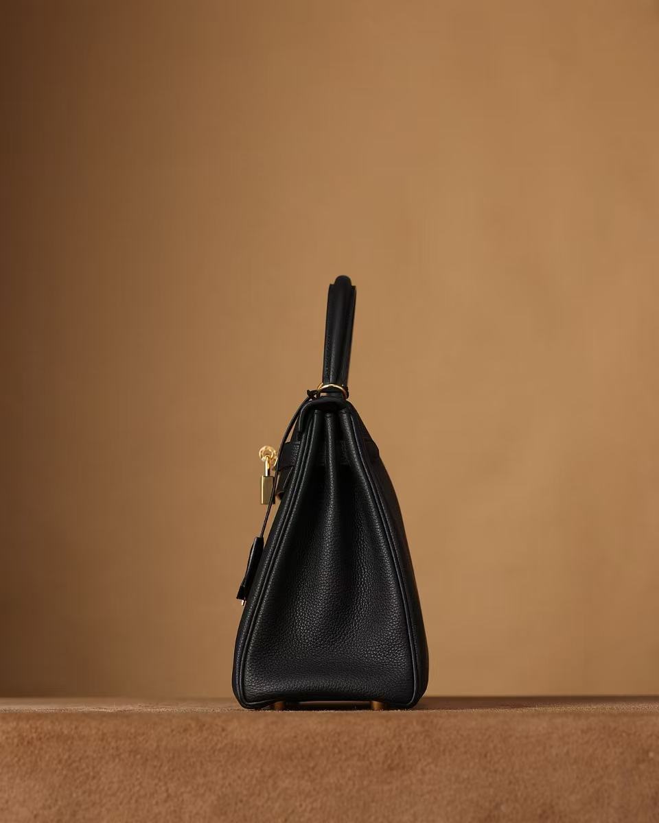 Kelly 28cm 内缝 黑色 金扣 Togo皮 - Image 4